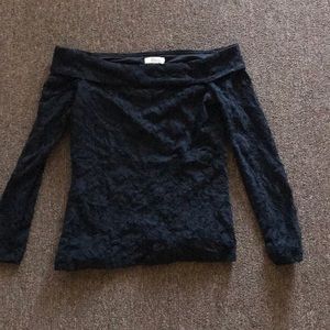 Black lace off the shoulder top